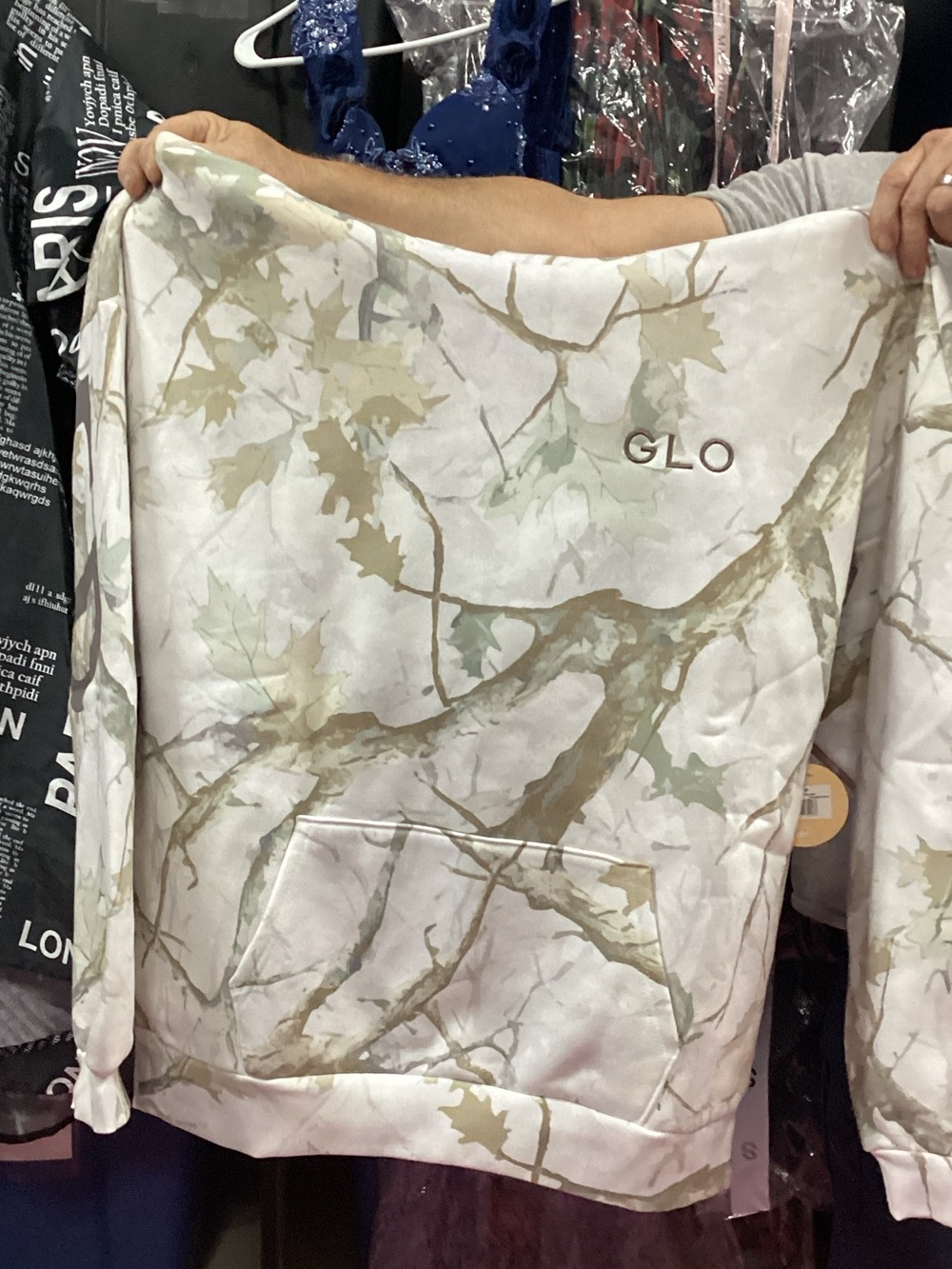 GLO jeans Men's Camouflage-Print Sweatshirt Hoodie - Cream & Tan